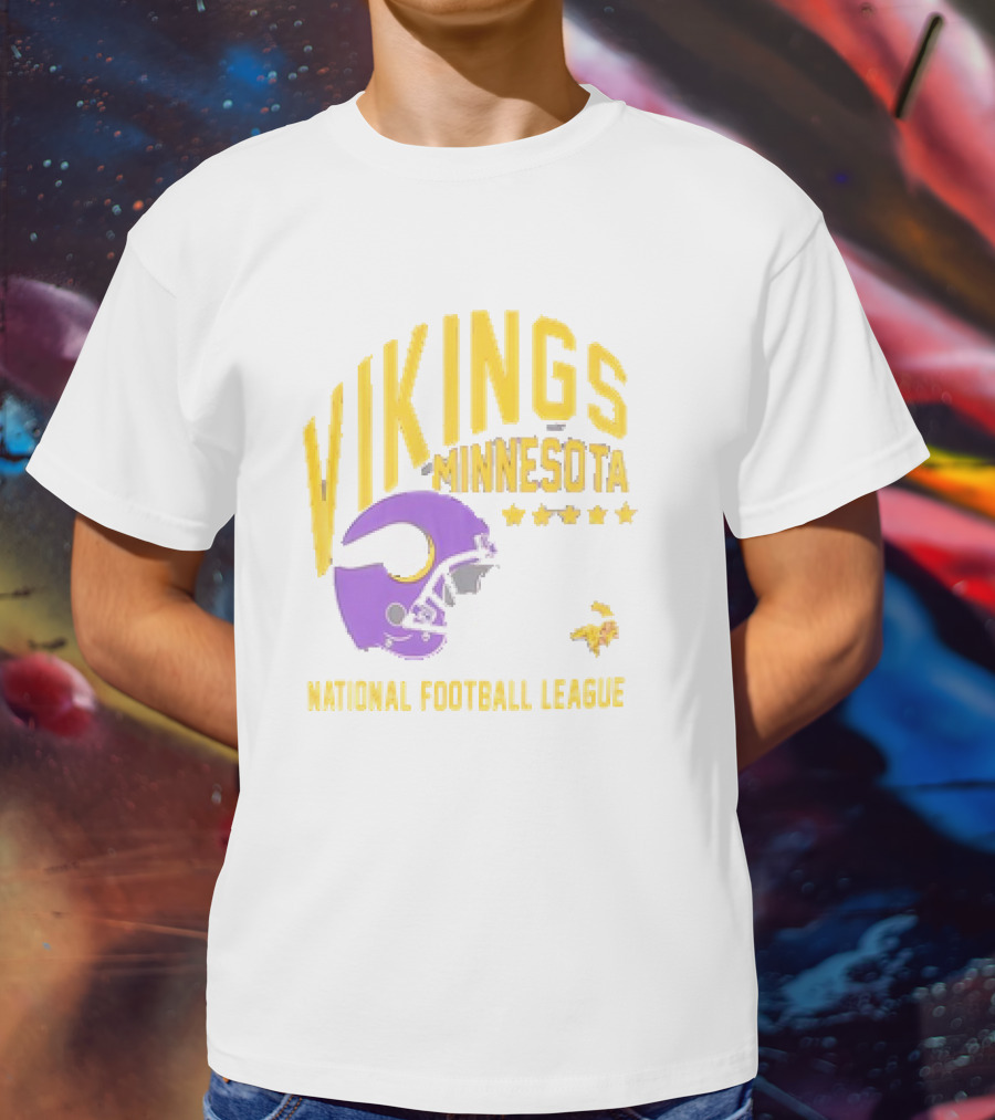 Minnesota Vikings National Football League Helmet Stars T-Shirt
