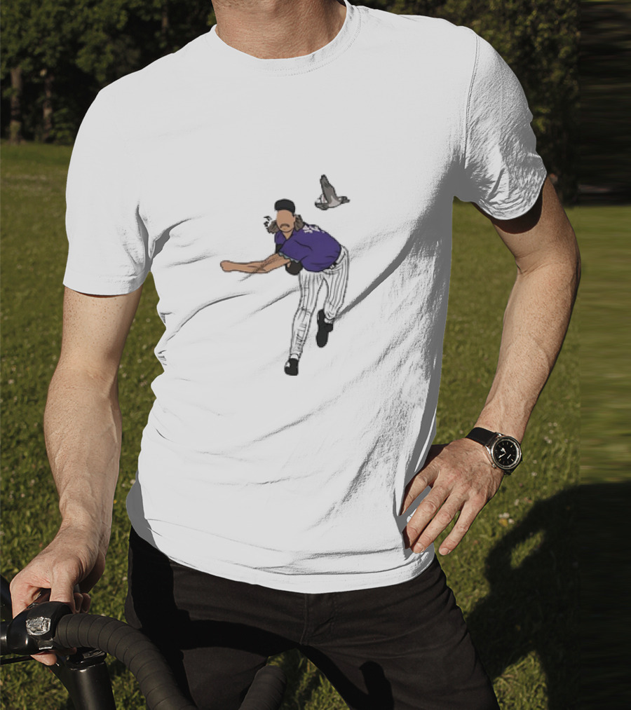 Randy Johnson Bird Collision Moment Baseball T-Shirt