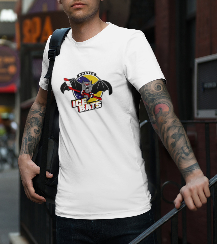 Austin Ice Bats Ludicrous Cartoon Hockey T-Shirt