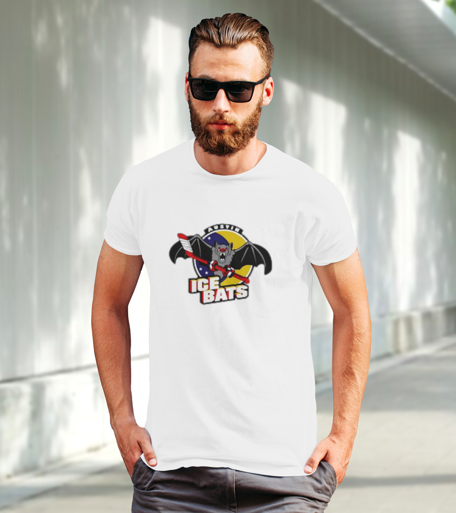 Austin Ice Bats Ludicrous Cartoon Hockey T-Shirt