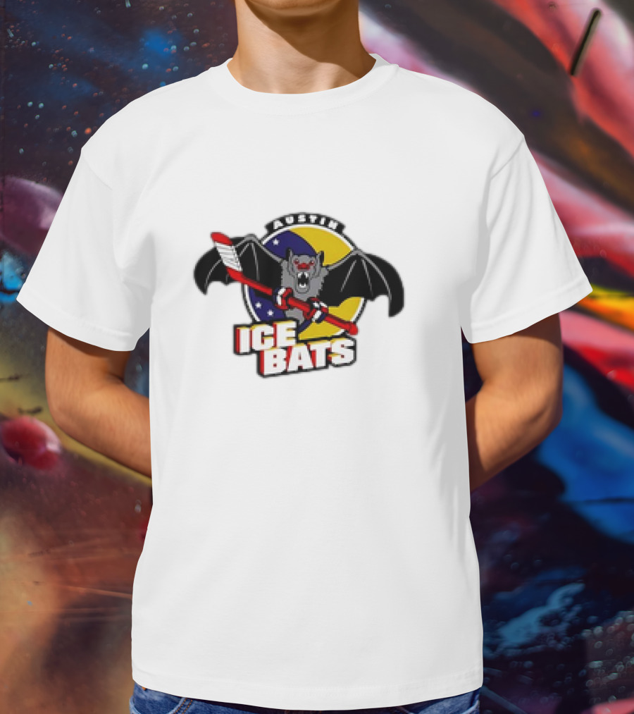Austin Ice Bats Ludicrous Cartoon Hockey T-Shirt