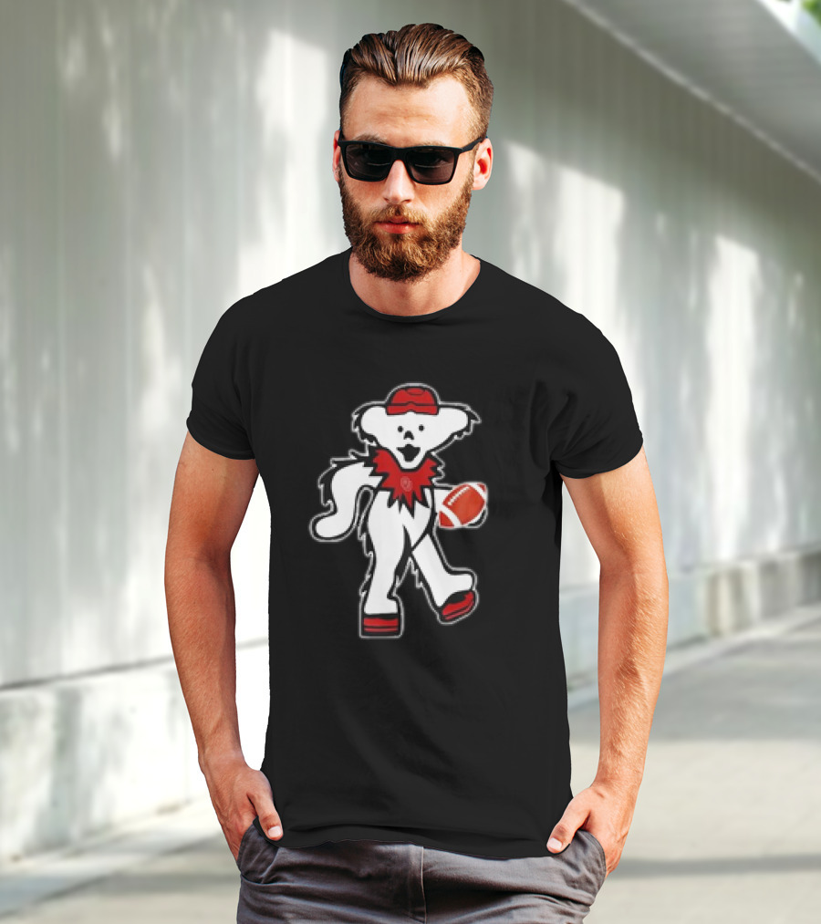 Grateful Dead X Oklahoma Sooners Dancing Bear Football T-Shirt