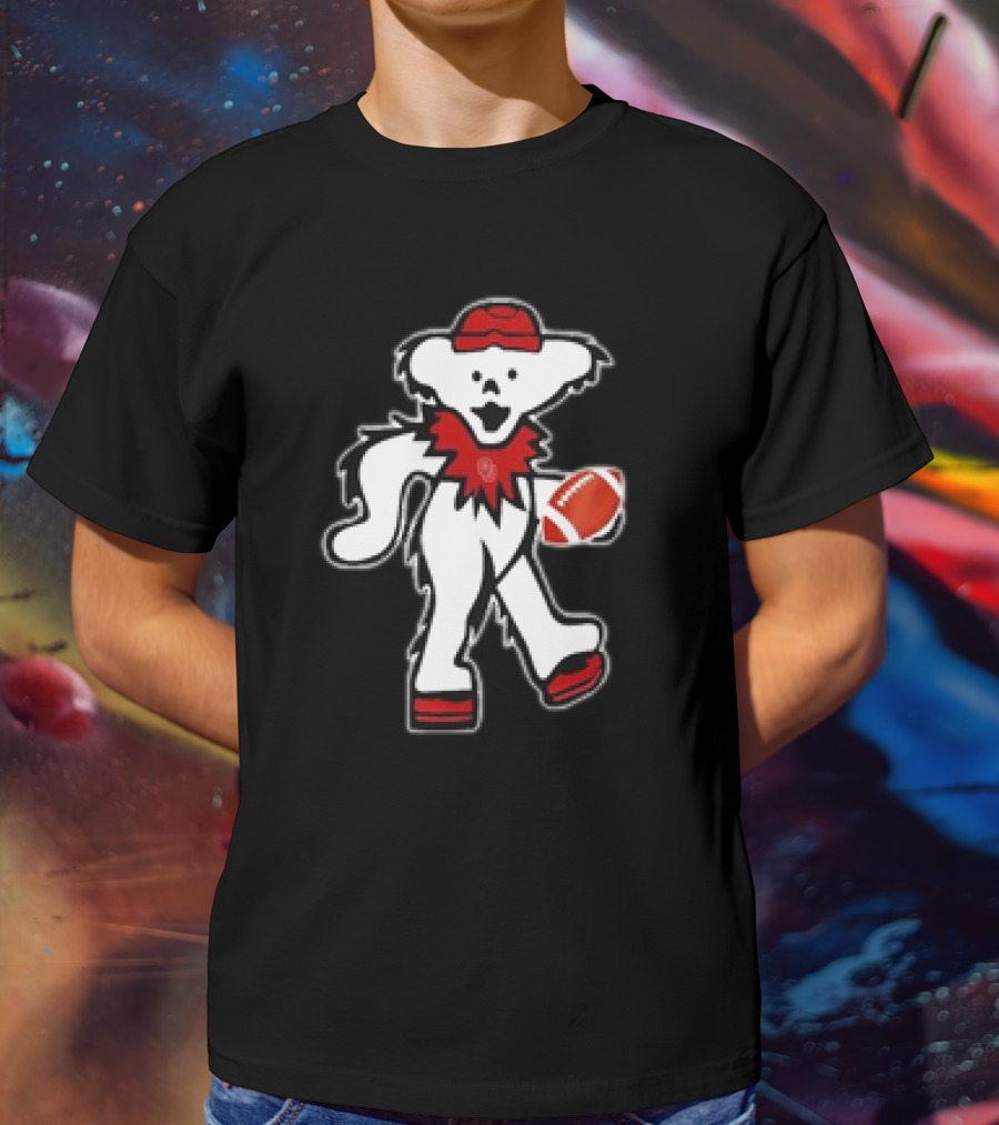 Grateful Dead X Oklahoma Sooners Dancing Bear Football T-Shirt