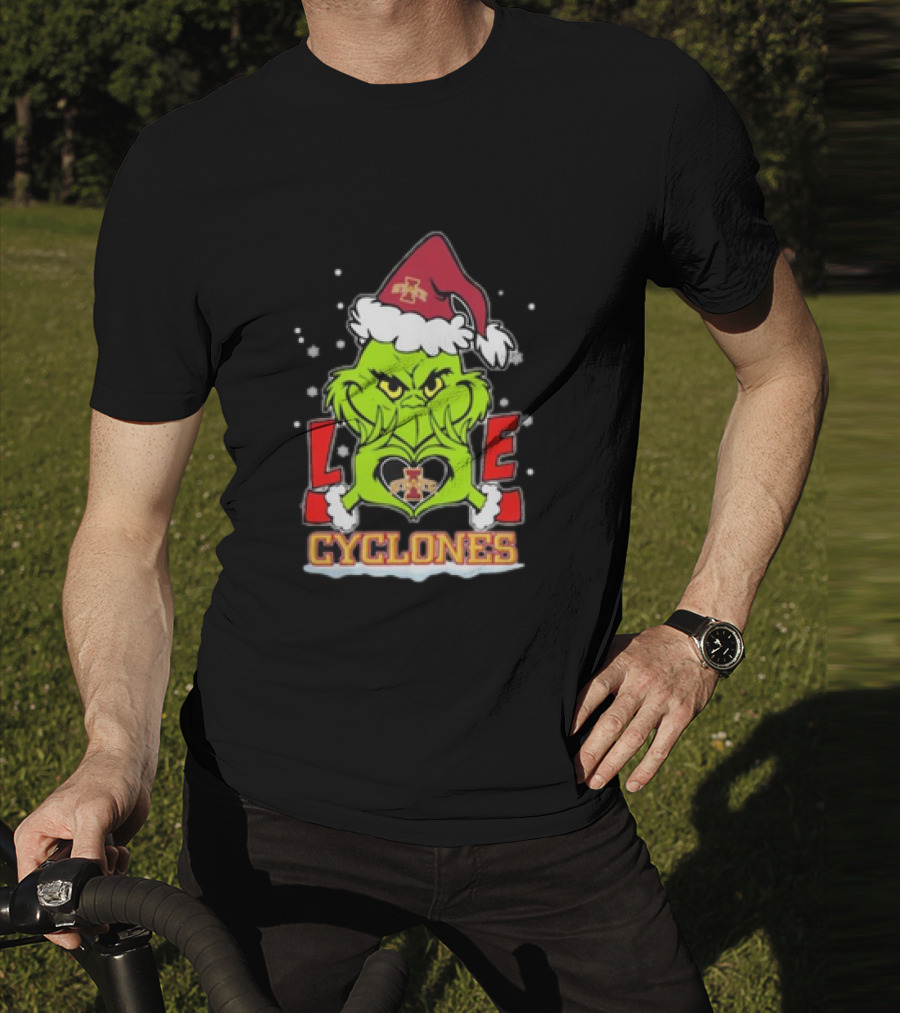 The Grinch Christmas Love Cyclones Iowa State Football T-Shirt