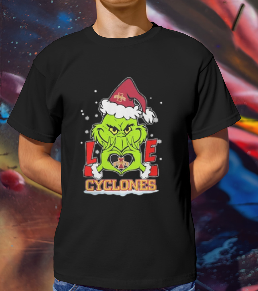 The Grinch Christmas Love Cyclones Iowa State Football T-Shirt