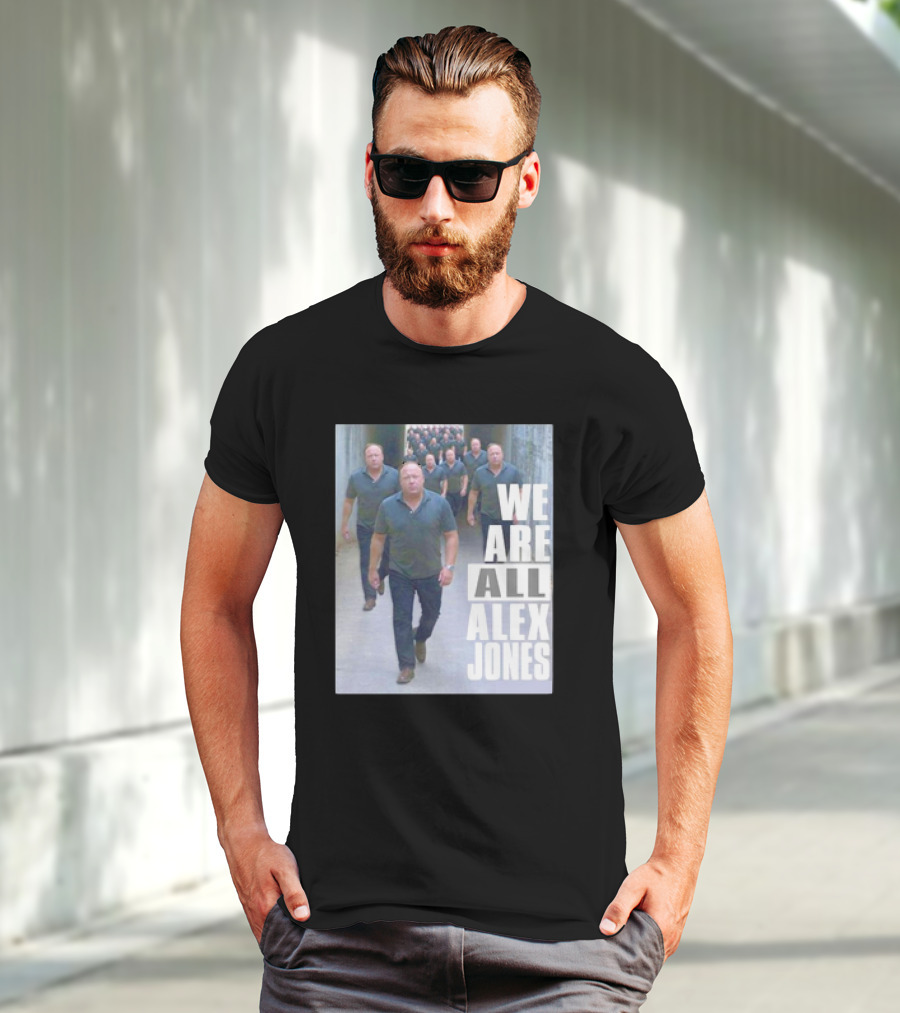 We Are All Alex Jones Multiple Clones Walking In Tunnel T-Shirt
