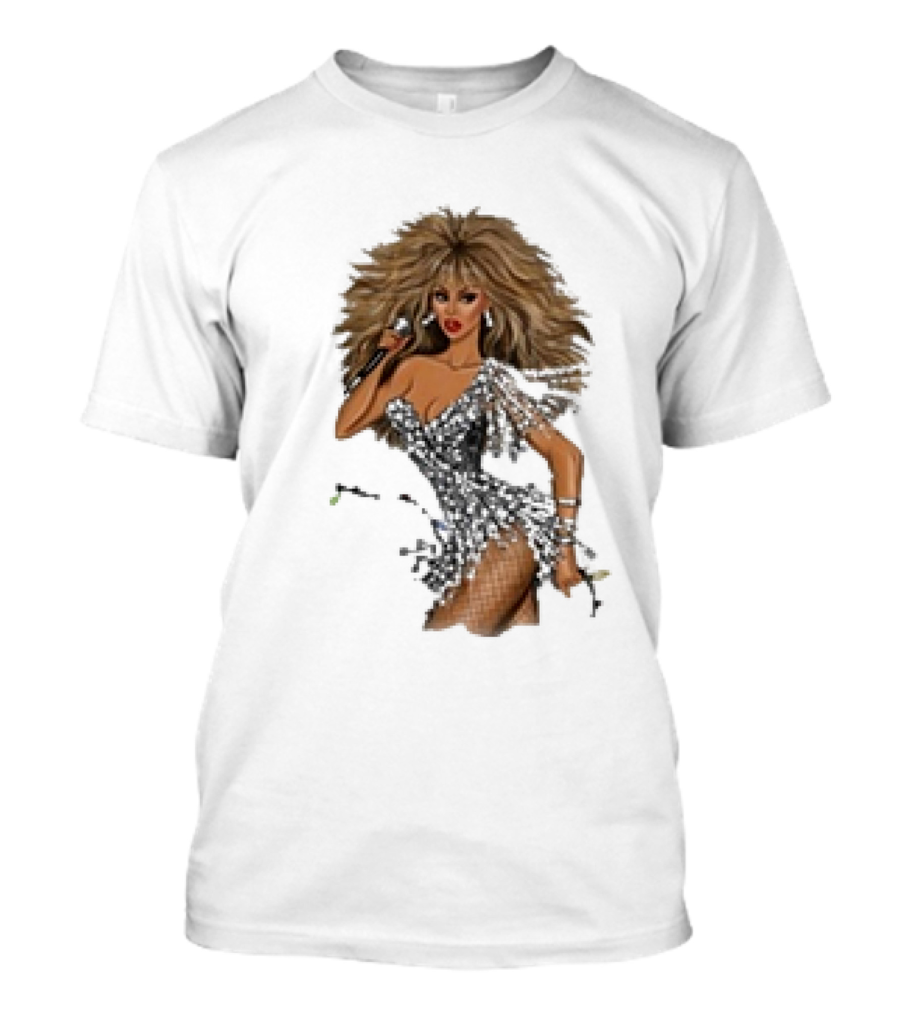 White Christmas Hayden Williams Tina Turner Glamorous Sequin Diva T-Shirt