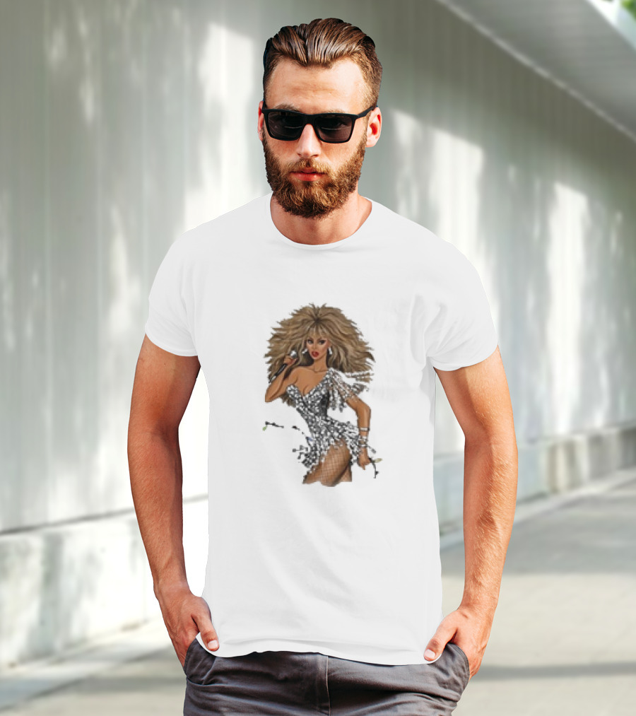White Christmas Hayden Williams Tina Turner Glamorous Sequin Diva T-Shirt
