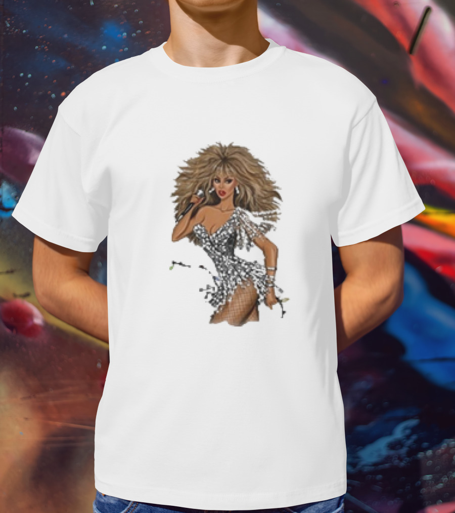 White Christmas Hayden Williams Tina Turner Glamorous Sequin Diva T-Shirt