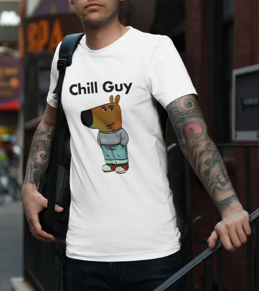 Chill Guy Dog Meme Casual T-Shirt