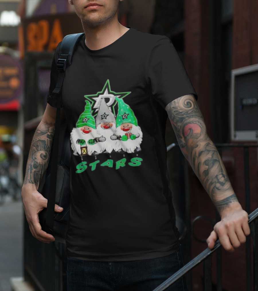 Dallas Stars Christmas Gnomes Festive NHL T-Shirt