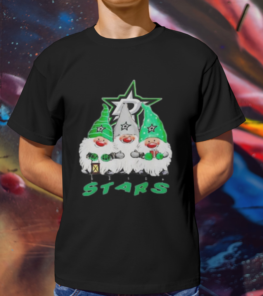Dallas Stars Christmas Gnomes Festive NHL T-Shirt