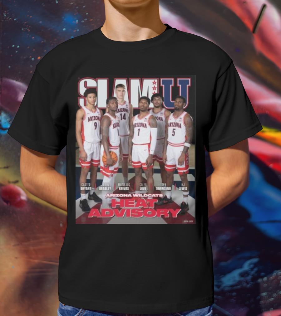 SLAM U Arizona Wildcats Heat Advisory Basketball T-Shirt