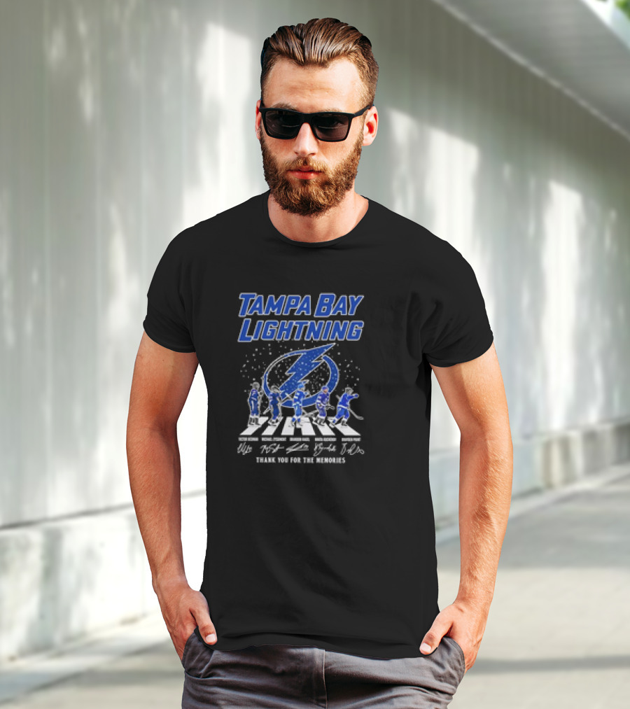 Tampa Bay Lightning Hockey Abbey Road Thank You For The Memories Signatures T-Shirt