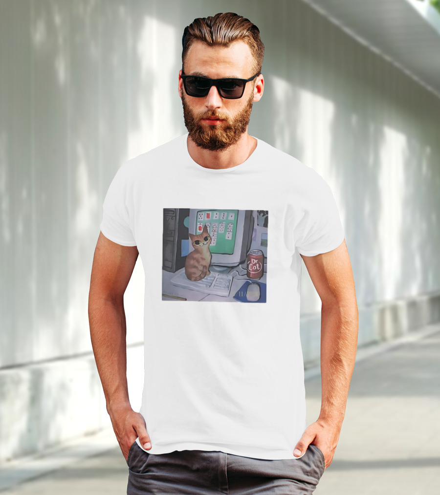 Cat Kelly Pringle Dr Cat Computer Solitaire T-Shirt