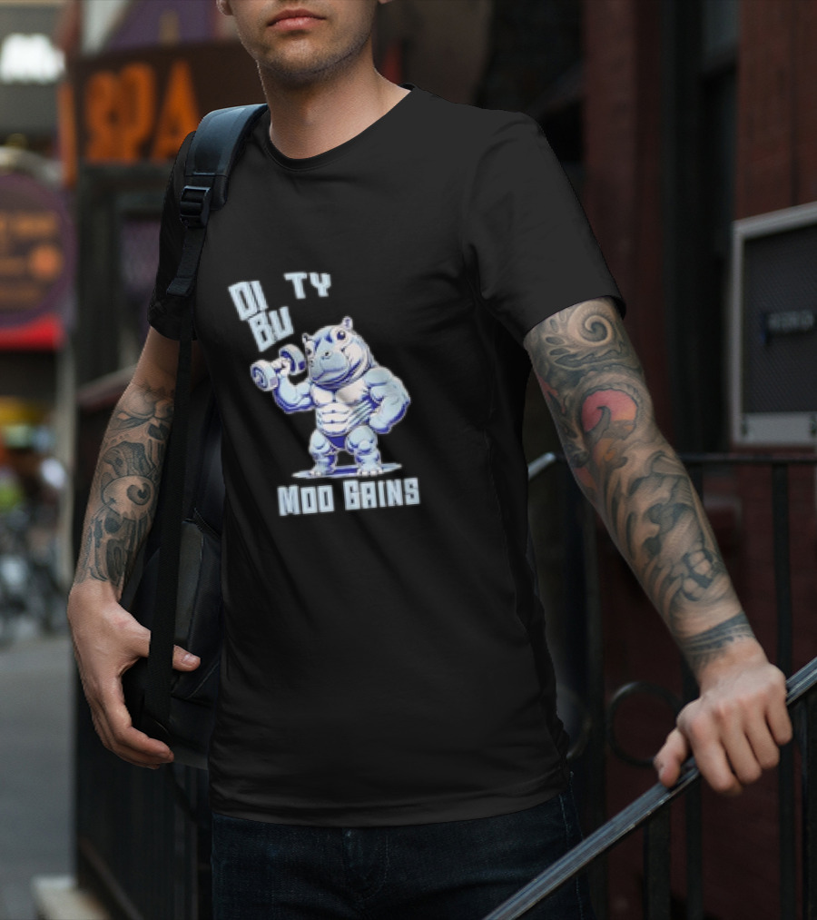 Dirty Bulk Hippo Lifting Moo Gains Gym T-Shirt