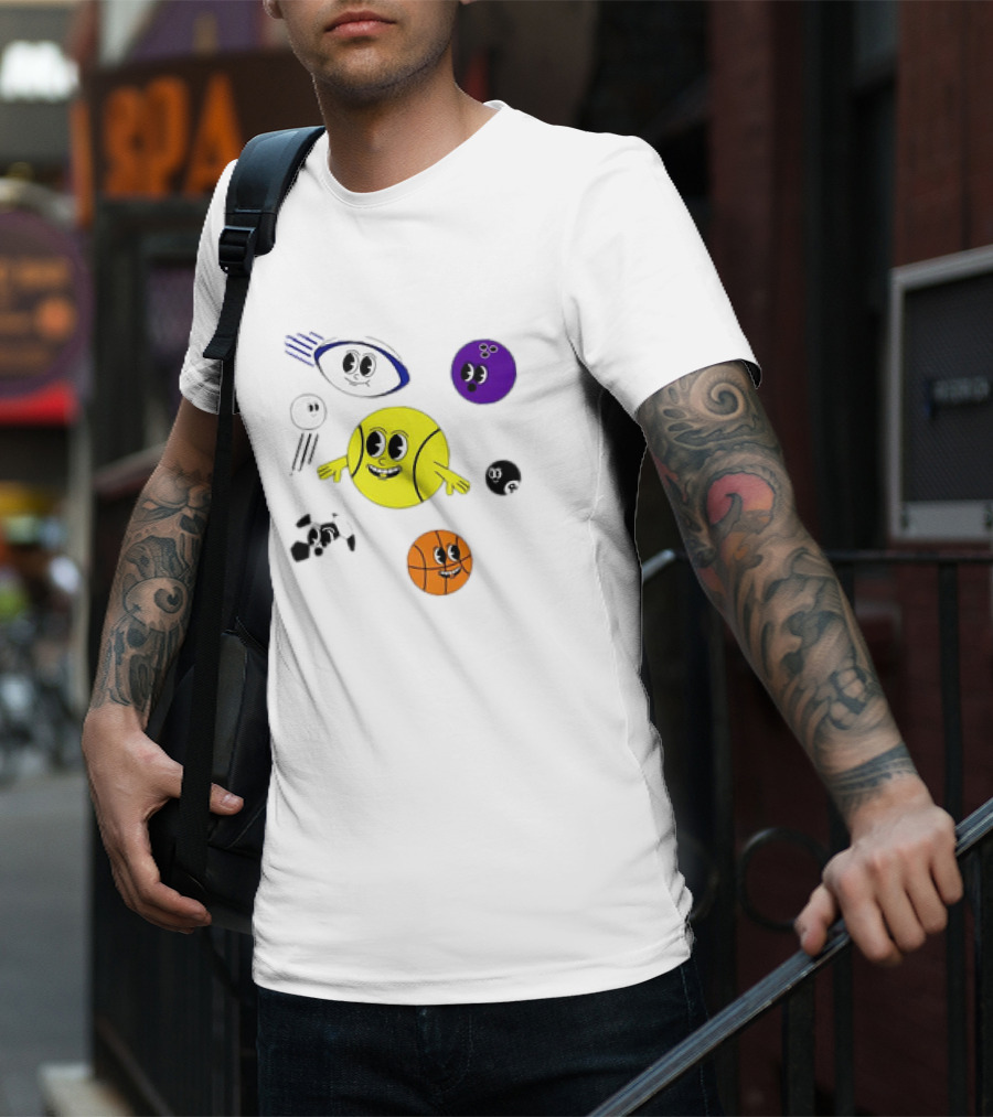 Andy Murray For UNICEF Funny Cartoon Ball Characters T-Shirt