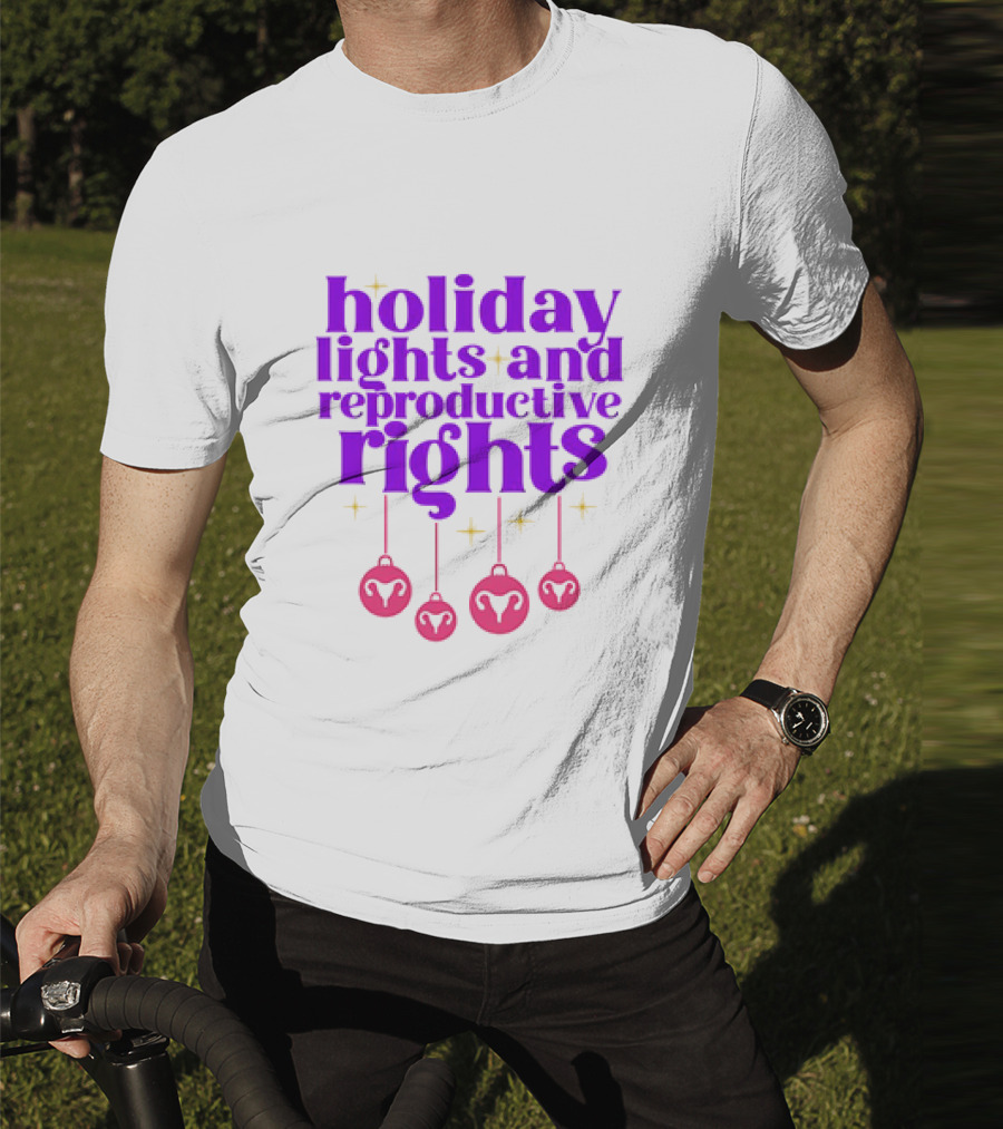 Holiday Lights And Reproductive Rights Ornaments With Symbols T-Shirt