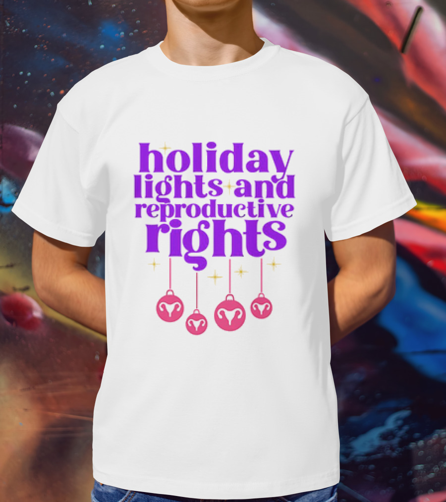 Holiday Lights And Reproductive Rights Ornaments With Symbols T-Shirt