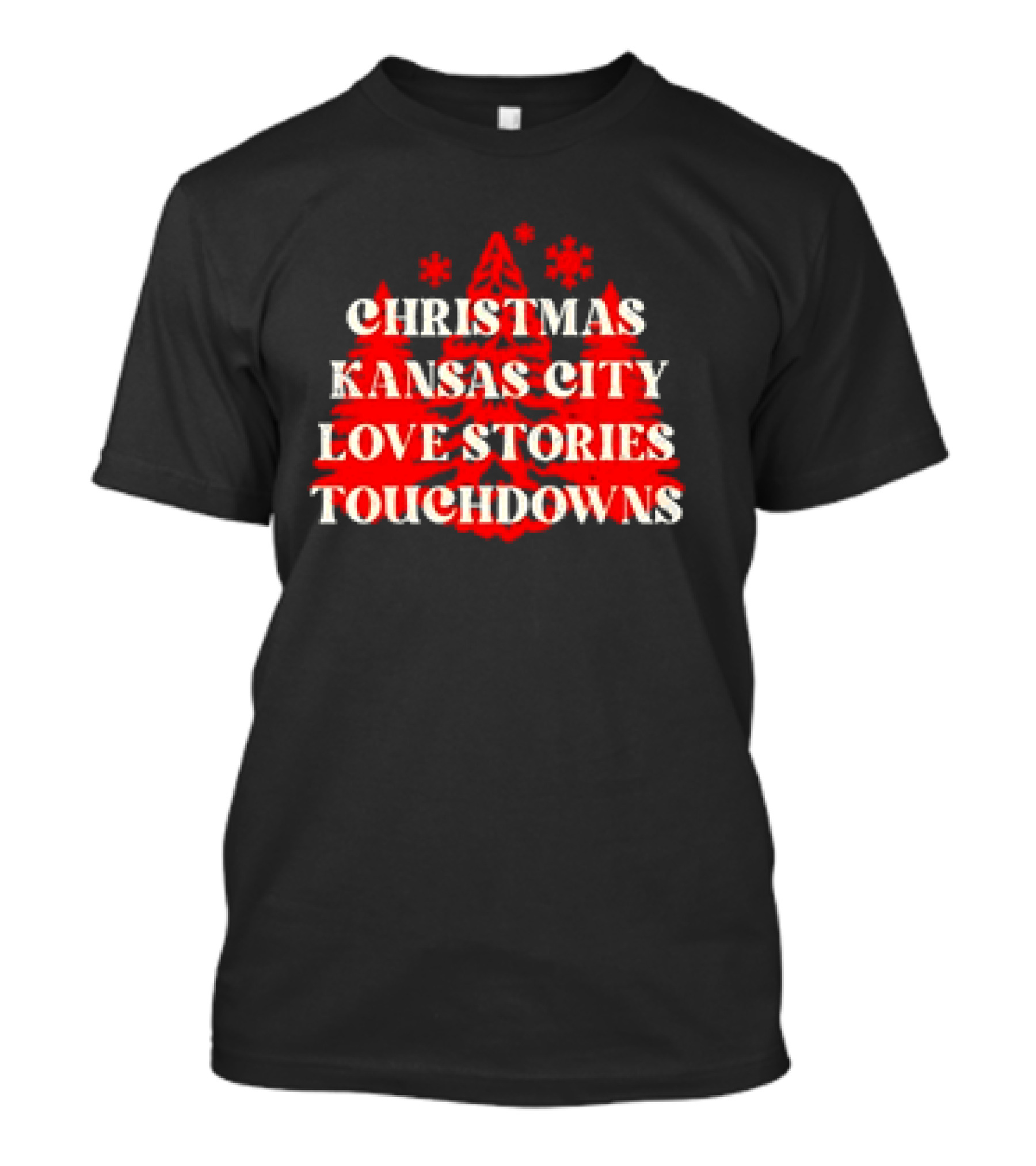 Christmas Kansas City Love Stories Touchdowns T-Shirt