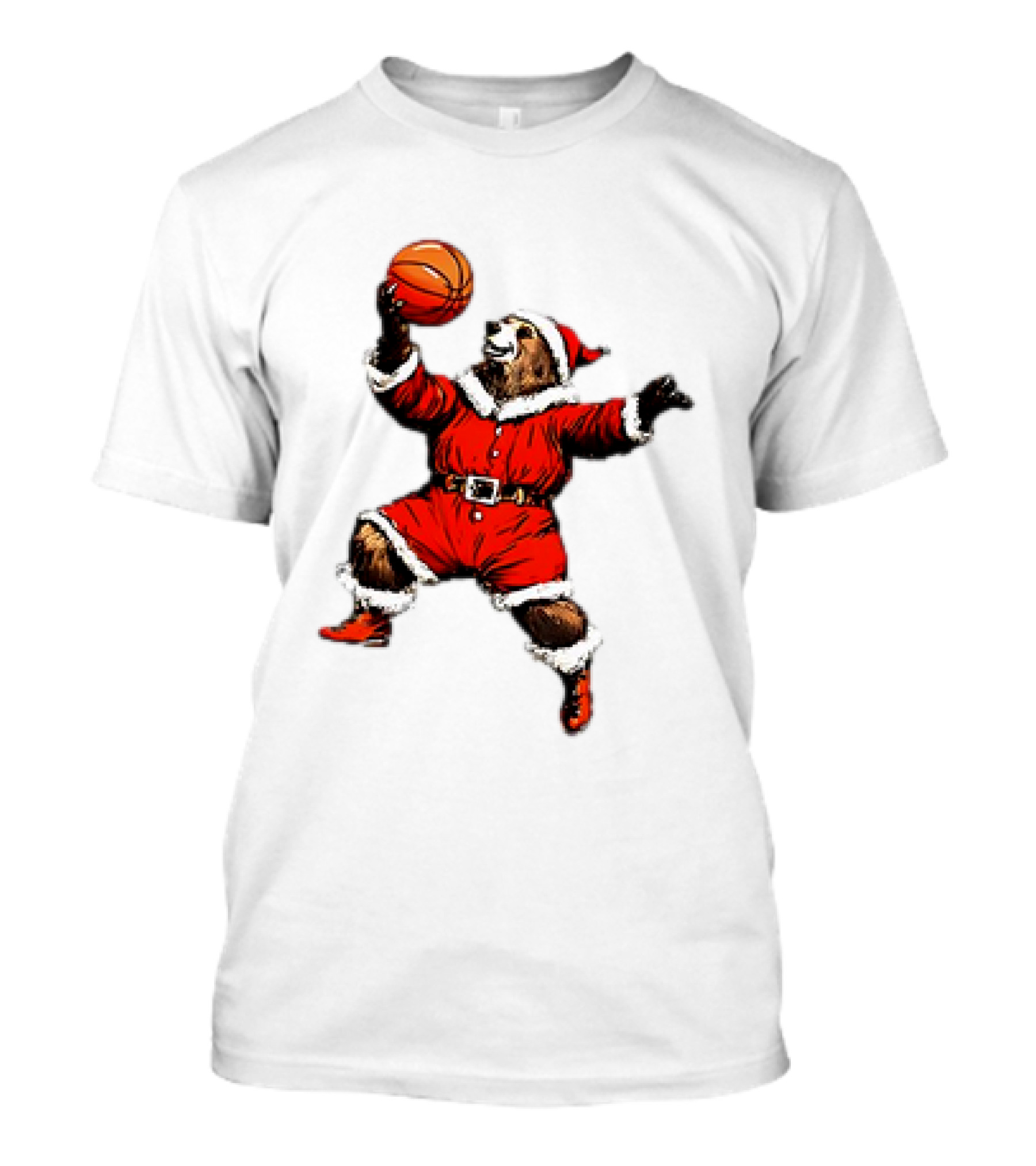 Santa Bear Basketball Holiday T-Shirt