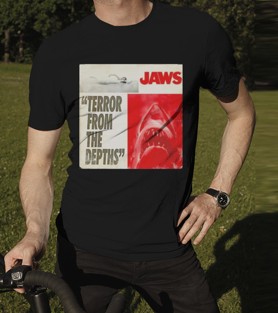 Jaws Terror From The Depths Retro Classic Movie Iconic Shark Attack Scene T-Shirt