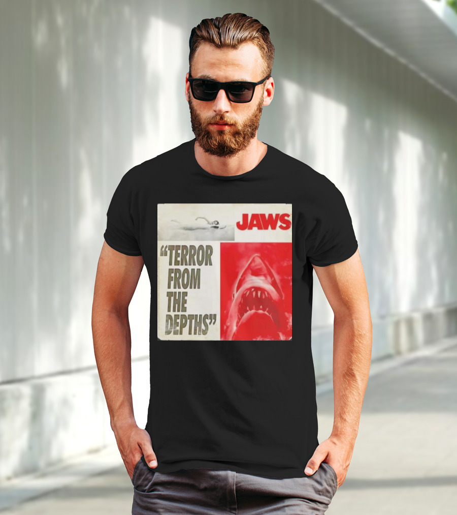 Jaws Terror From The Depths Retro Classic Movie Iconic Shark Attack Scene T-Shirt