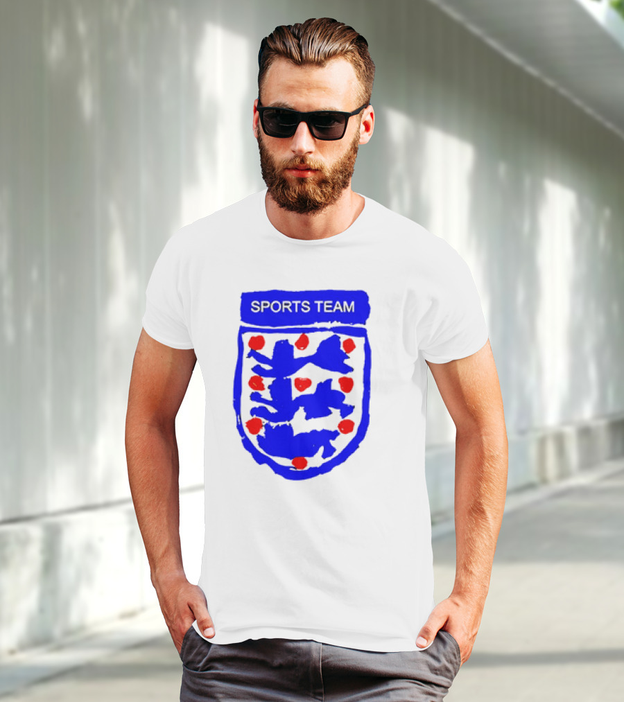 Sports Team Three Lions England Badge Crest T-Shirt