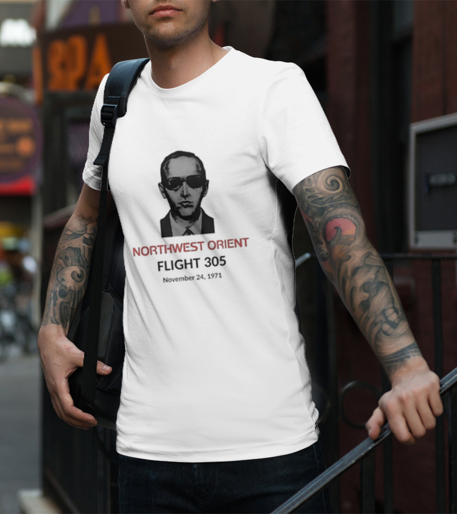 DB Cooper Northwest Orient Flight 305 Hijacking November 24 1971 Retro Aviation Mystery T-Shirt