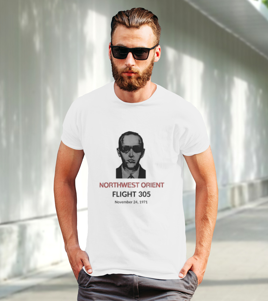 DB Cooper Northwest Orient Flight 305 Hijacking November 24 1971 Retro Aviation Mystery T-Shirt