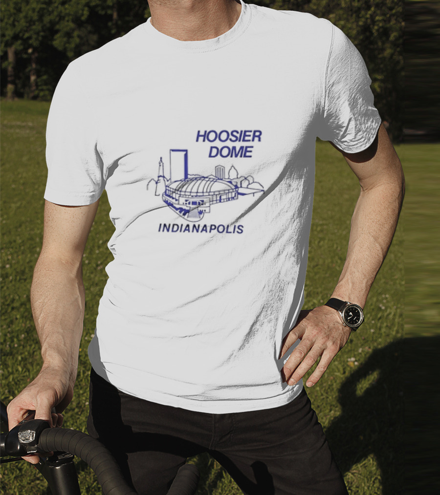 Hoosier Dome Indianapolis Skyline T-Shirt