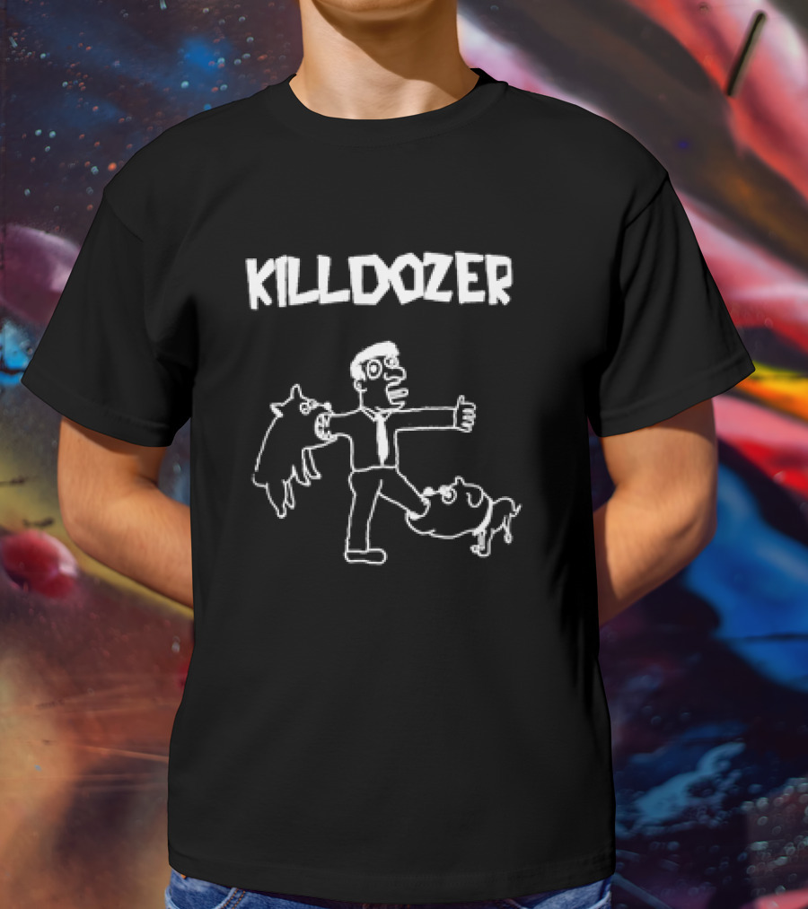 Killdozer Man Attacked By Bulls Drawing T-Shirt