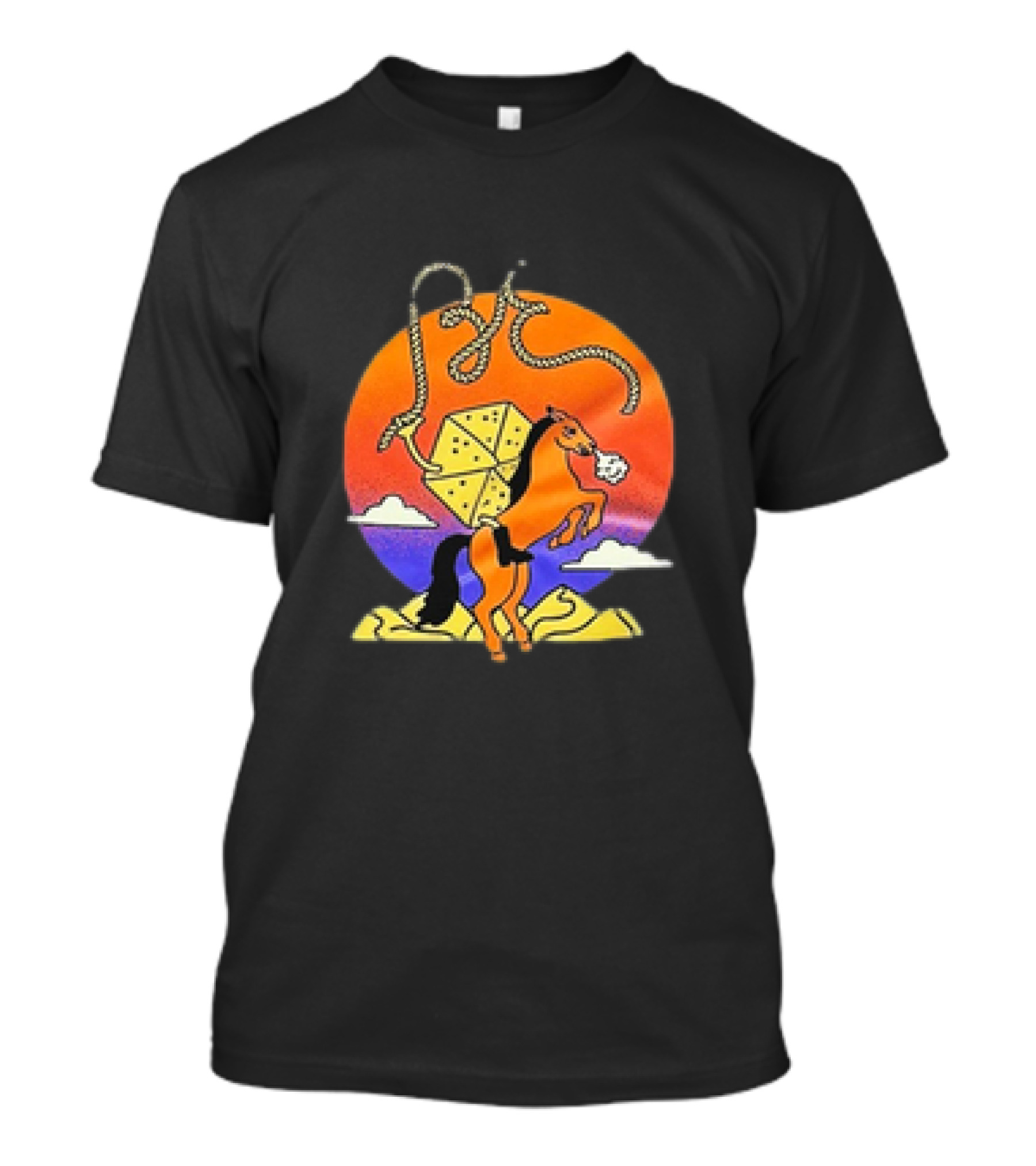 The BE-Hive Life Is Tight Kite And Horse Sunset Scene T-Shirt