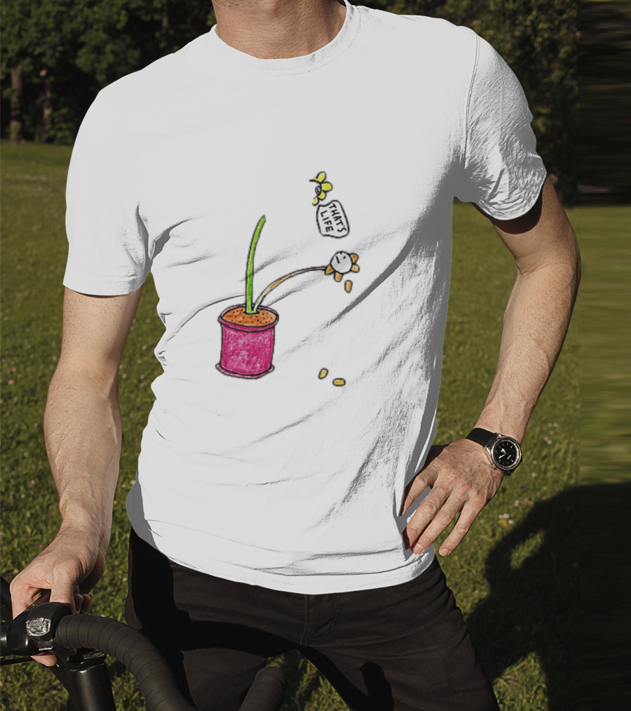 Flowers That's Life Drooping Plant With Bee T-Shirt