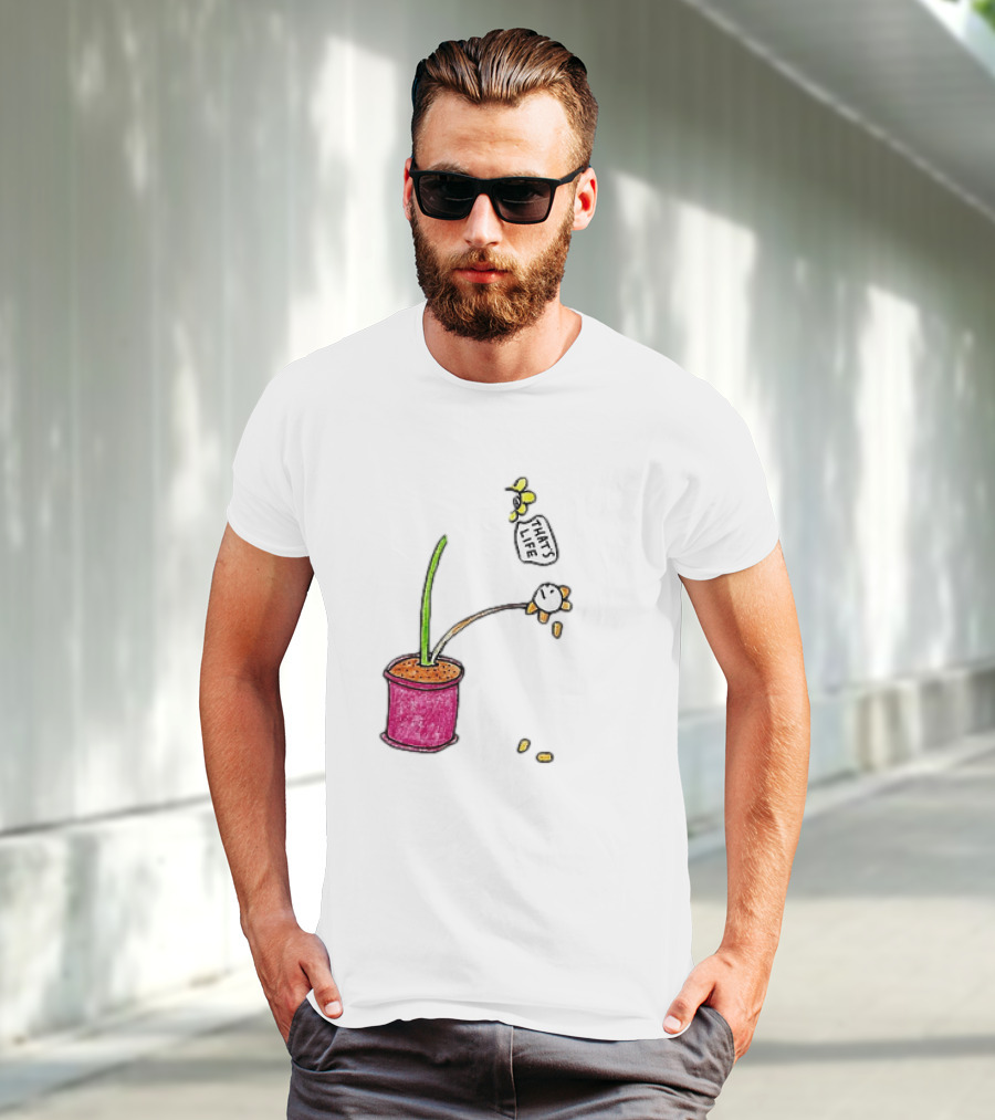 Flowers That's Life Drooping Plant With Bee T-Shirt
