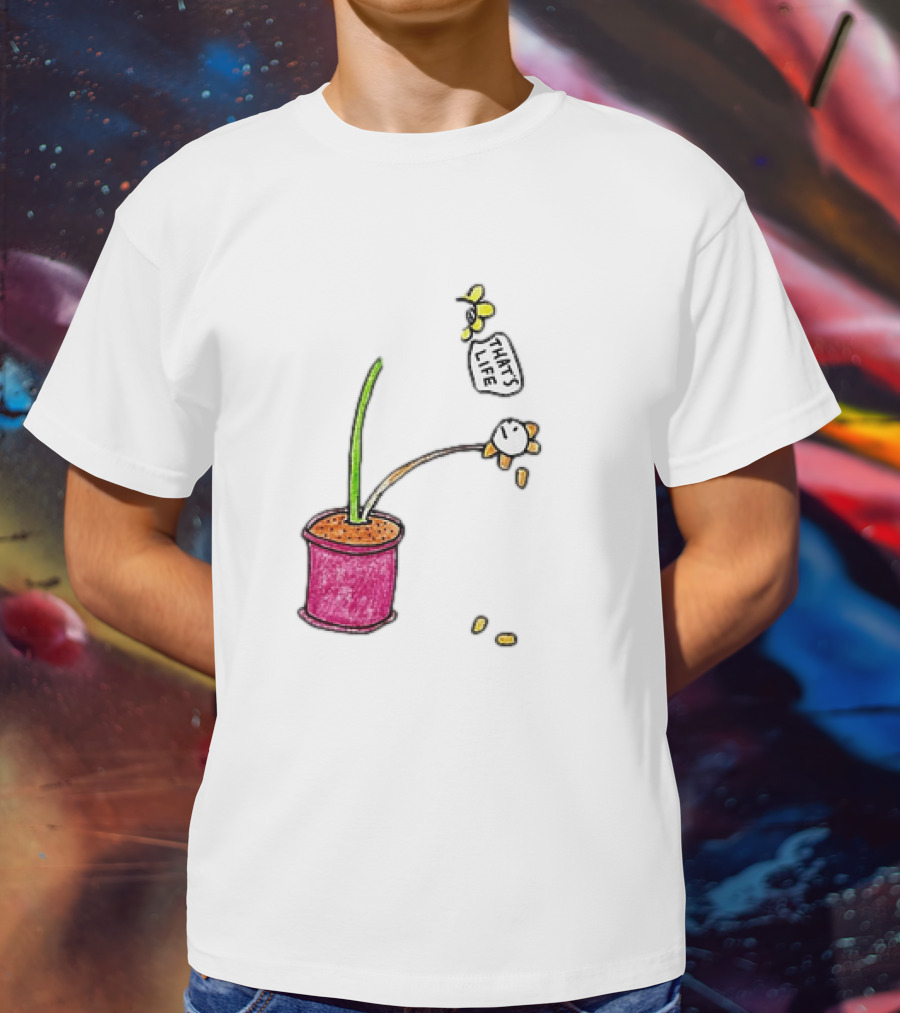 Flowers That's Life Drooping Plant With Bee T-Shirt