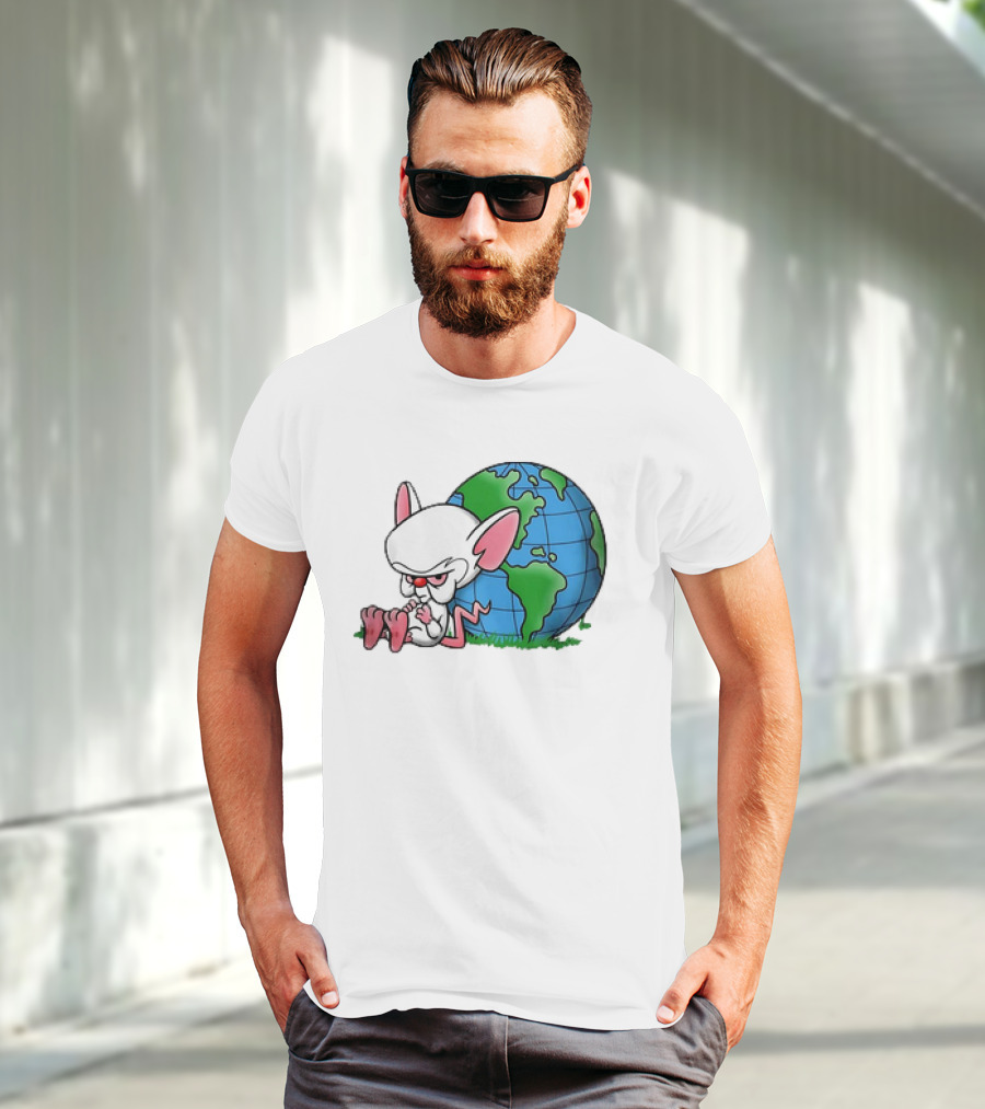 Pinky And The Brain World Domination Plan With Globe T-Shirt