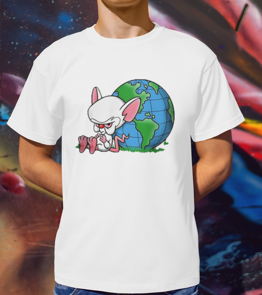 Pinky And The Brain World Domination Plan With Globe T-Shirt