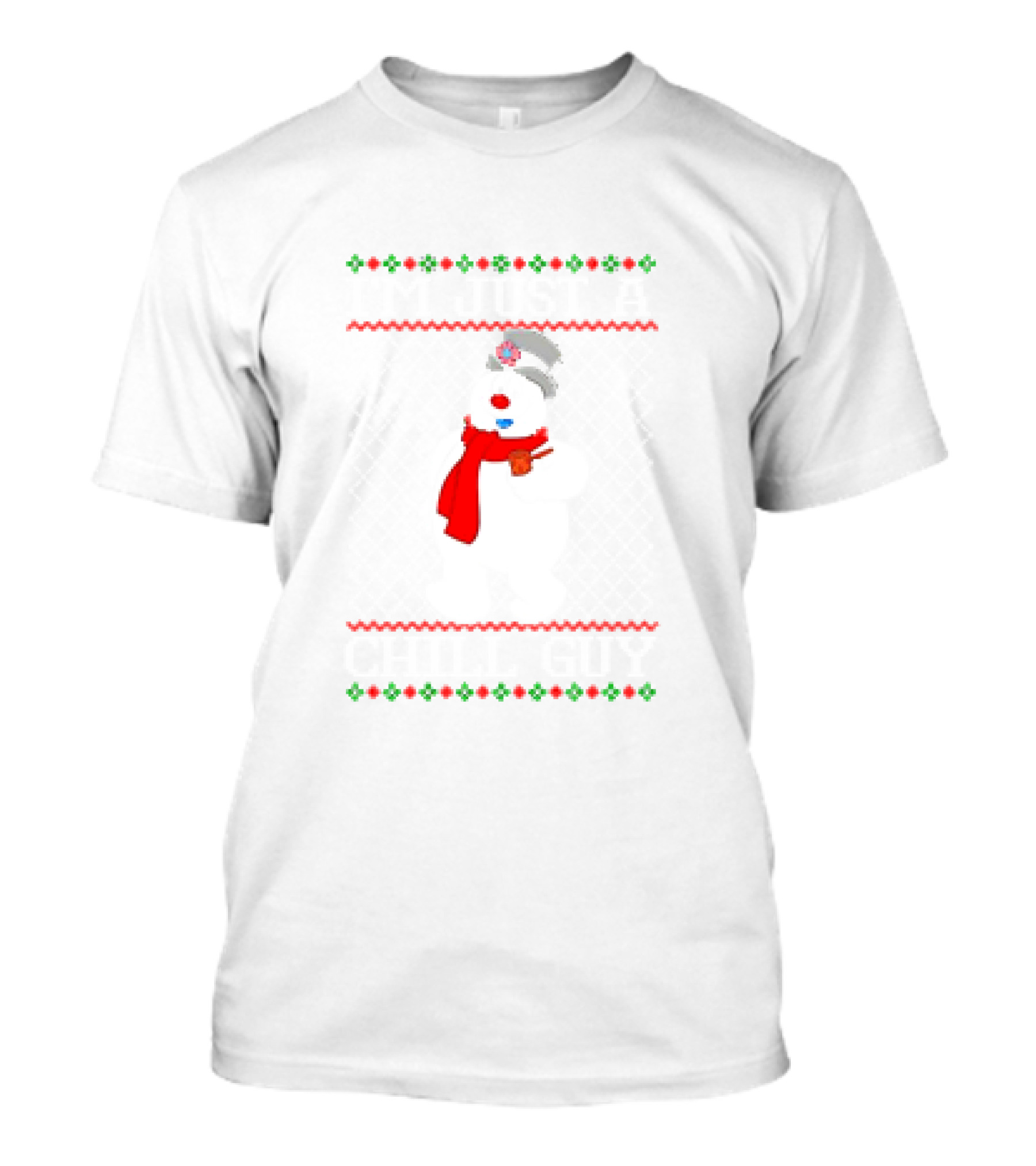 Snowman Santa Hat Red Scarf Christmas T-Shirt