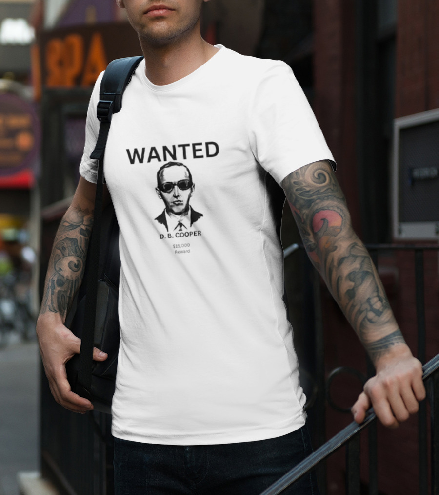WANTED D.B. COOPER $15,000 Reward T-Shirt