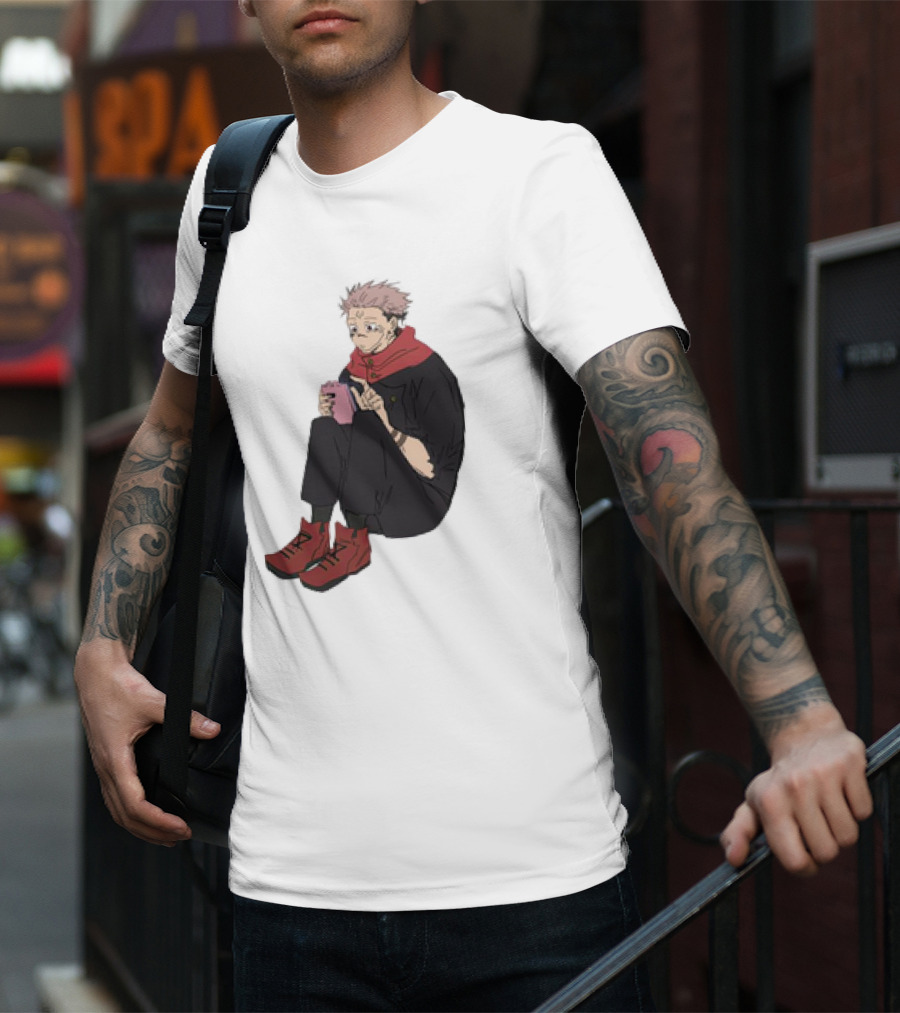 Yuji Itadori Mode Ryomen Sukuna Playing With Phone Jujutsu Kaisen Anime T-Shirt