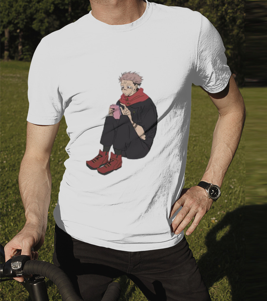 Yuji Itadori Mode Ryomen Sukuna Playing With Phone Jujutsu Kaisen Anime T-Shirt