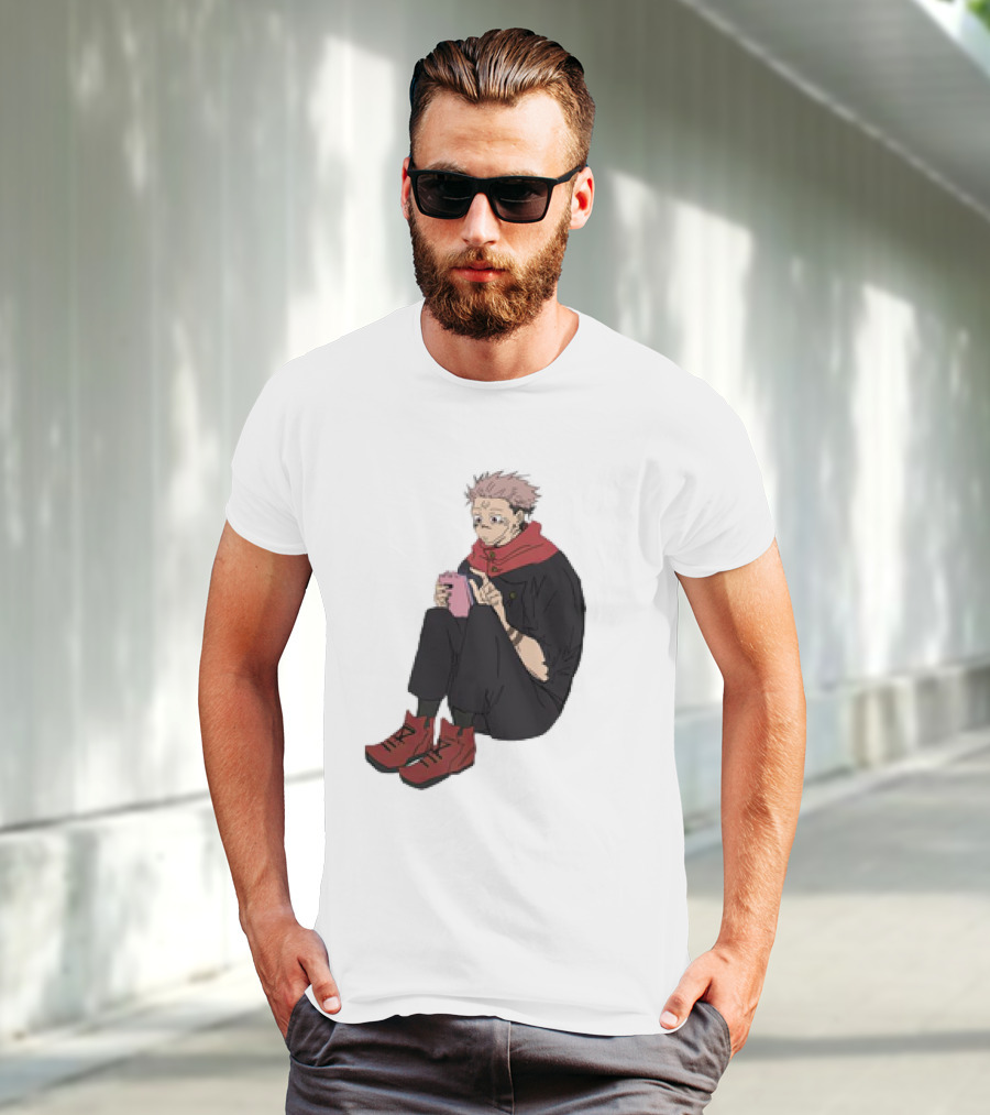 Yuji Itadori Mode Ryomen Sukuna Playing With Phone Jujutsu Kaisen Anime T-Shirt