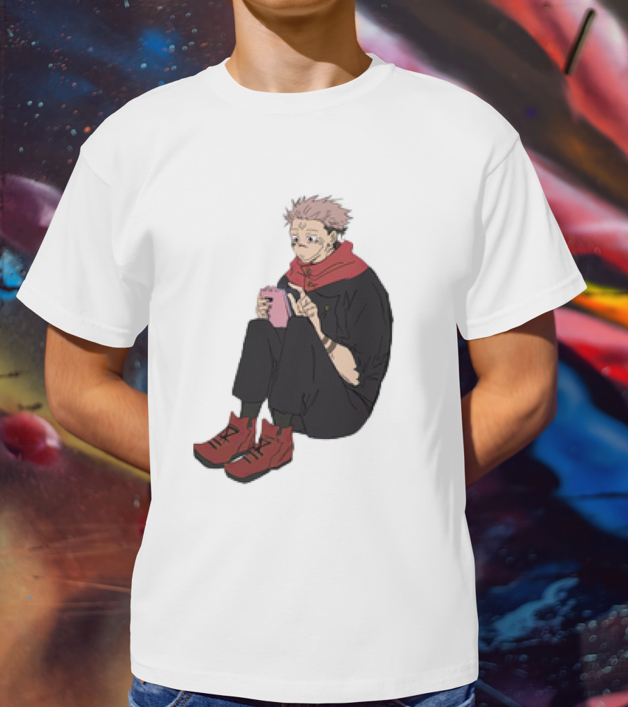 Yuji Itadori Mode Ryomen Sukuna Playing With Phone Jujutsu Kaisen Anime T-Shirt