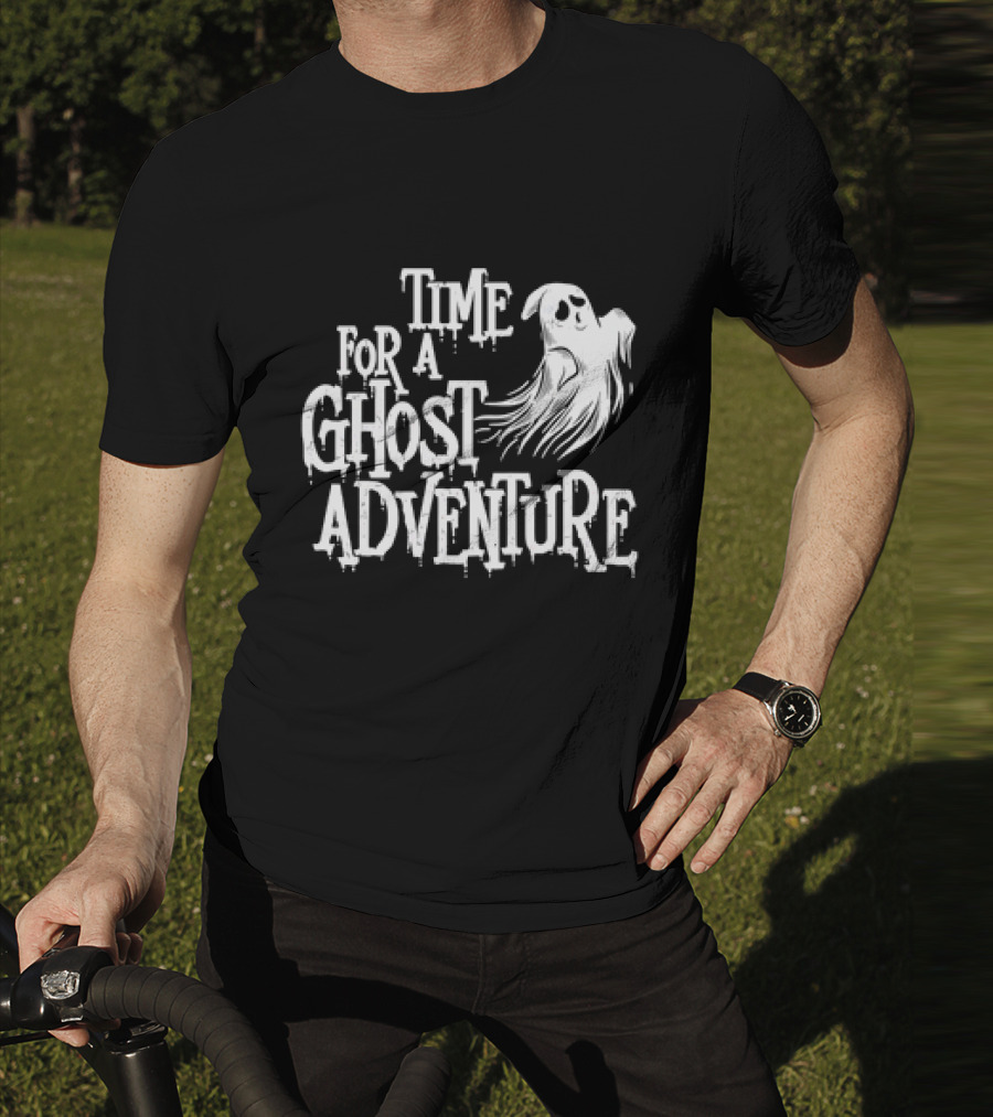 Skeleton Time For A Ghost Adventure With Spooky White Specter T-Shirt