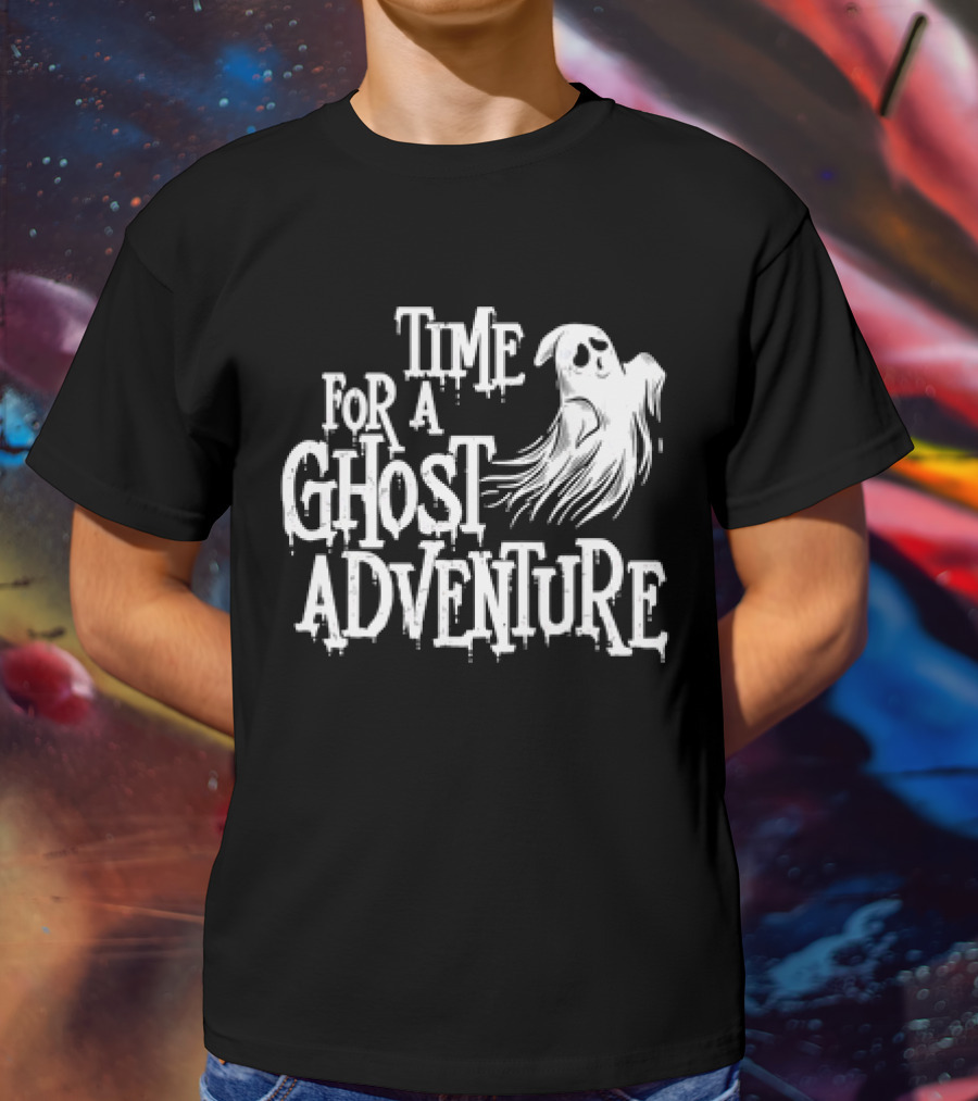 Skeleton Time For A Ghost Adventure With Spooky White Specter T-Shirt