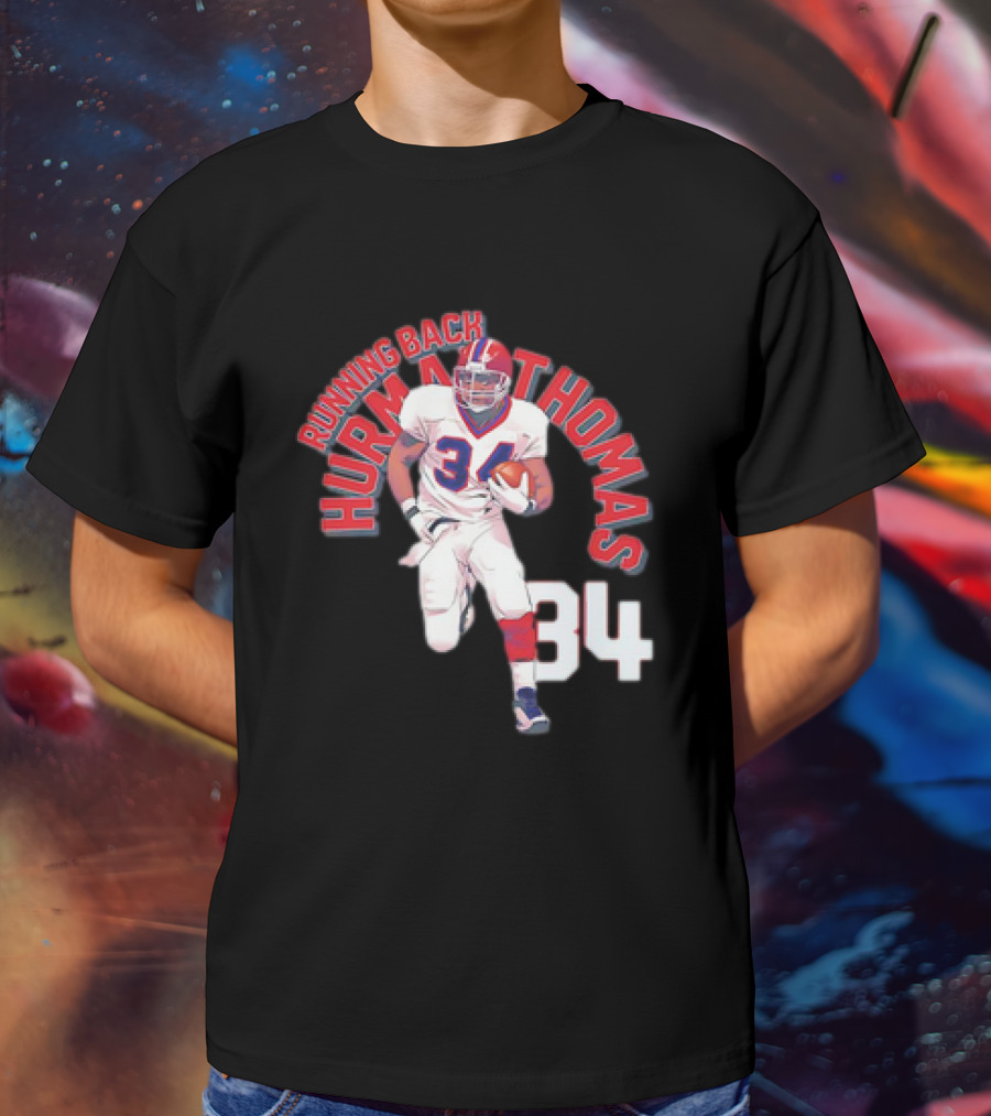 Thurman Thomas Buffalo Bills Running Back 34 Vintage NFL Football T-Shirt