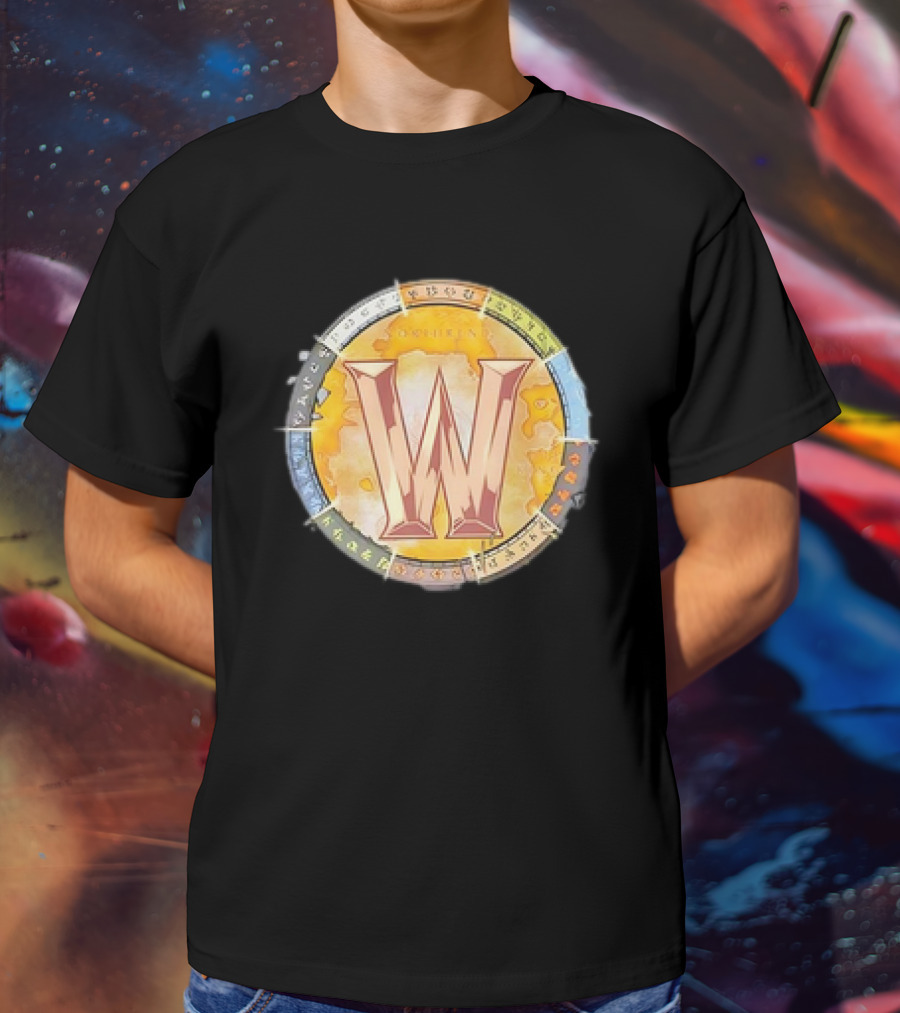 World Of Warcraft Northrend Rune Circle With W Emblem T-Shirt