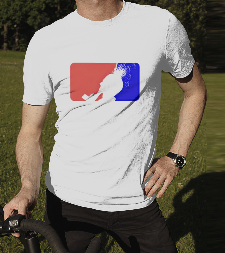 David Major League Shooting Silhouette Red Blue Funny T-Shirt