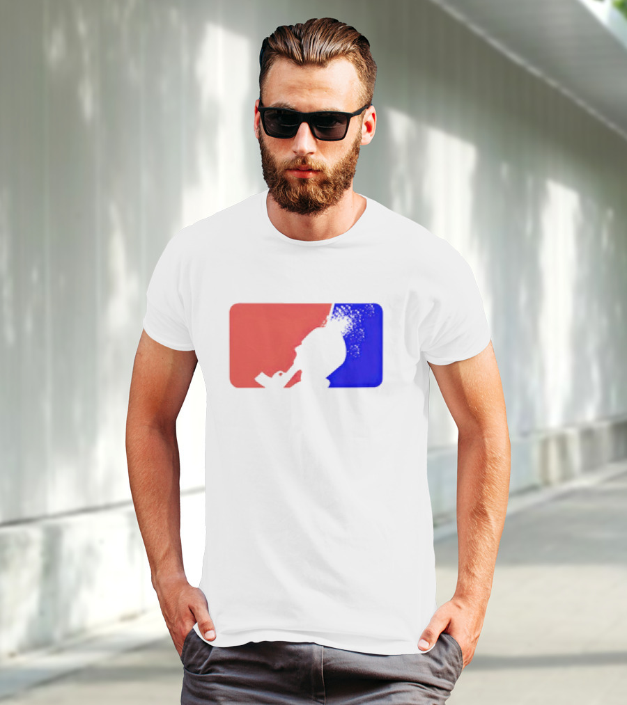 David Major League Shooting Silhouette Red Blue Funny T-Shirt